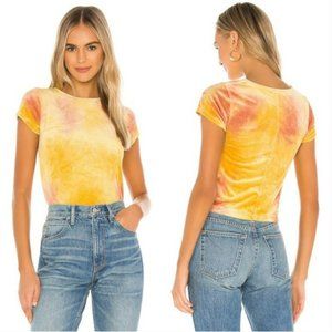 *EUC* Free People Bright Eyes Tie Dye Tee in Yellow Combo XS